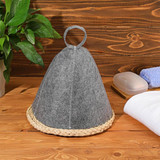 Felt Sauna Hot Spring Bath Hat Absorbent Hair Drying Cap(Grey)