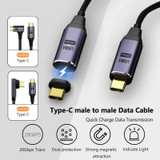PD 100W 5A USB4.0 Type-C to Type-C 20Gbps 4K Magnetic Data Cable, Length: 2m, Specification:Type-C to Type-C Forward Elbow