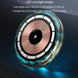 For iPhone Magsafe Magnetic Car Wireless Charger Phone Holder Light Emitting Wireless Charger, Style: Ice Blue Breathe Light