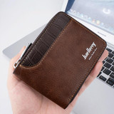 Baellerry D5101 RFID Anti-theft Spliced Short Wallet Retro Multi-card Zipper Coin Purse(Coffee)