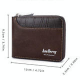 Baellerry D5101 RFID Anti-theft Spliced Short Wallet Retro Multi-card Zipper Coin Purse(Light Brown)