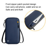 Travel Handheld ID Bag RFID Waterproof Multi-Card Neck Passport Case(Blue)
