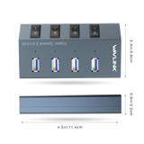 WAVLINK WL-UH3049 USB 3.0 4-Ports Desktop Fast Charger Station with Independent Switch(EU Plug)