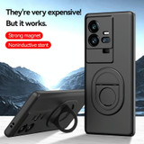 For vivo iQOO Z7X Magsafe Hidden Fold Holder Full Coverage Shockproof Phone Case(Blue)
