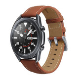 22mm Universal Pointed Tail Leather Watch Band(Brown)