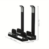 Dual-Purpose Laptop Vertical Stand Storage Rack Desktop Heightening Cooling Base(Black)