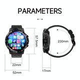 4G+128G 1.6 inch IP67 Waterproof 4G Android 8.1 Smart Watch Support Heart Rate / GPS, Type:Leather Band