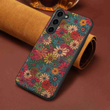 For Samsung Galaxy S21 Ultra 5G Four Seasons Flower Language Series TPU Phone Case(Spring Green)