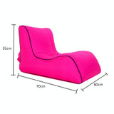 BB1803 Foldable Portable Inflatable Sofa Single Outdoor Inflatable Seat, Size: 70 x 60 x 55cm(Rose Red)