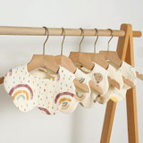 Pure Cotton 6-layer Seersucker Bib Baby Saliva Napkin Newborn Toddler Soft Burp Cloth, Style: Mushroom Rabbit