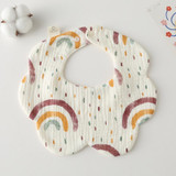 Pure Cotton 6-layer Seersucker Bib Baby Saliva Napkin Newborn Toddler Soft Burp Cloth, Style: Rainbow