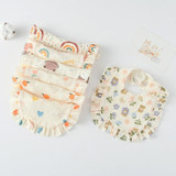 Baby Feeding Bib Ruffle Infants Saliva Towel Soft Cotton Burp Cloth, Style: Floral 