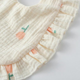 Baby Feeding Bib Ruffle Infants Saliva Towel Soft Cotton Burp Cloth, Style: Floral 