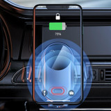 Car Wireless Charger 15W Infrared Auto Sensing Fast Charger Car Cell Phone Holder(Black)