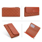 Baellerry N2403 Ladies Long Wallet with Multiple Card Slots Large Capacity Tri-fold Clutch Bag, Color: Brown