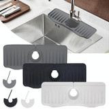 Bathroom Kitchen Silicone Faucet Anti-Splash Drain Mat, Color: Black(37x14.7x2cm)