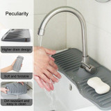 Bathroom Kitchen Silicone Faucet Anti-Splash Drain Mat, Color: Black(37x14.7x2cm)