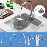 Bathroom Kitchen Silicone Faucet Anti-Splash Drain Mat, Color: Black(37x14.7x2cm)