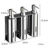 Hotel Stainless Steel Soap Dispenser Home Wall Mounted No Punch Press To Soap Bottle, Style: Round 3 Barrel