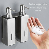 Hotel Stainless Steel Soap Dispenser Home Wall Mounted No Punch Press To Soap Bottle, Style: Round 3 Barrel