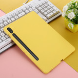 For Samsung Galaxy Tab S9 Pure Color Liquid Silicone Shockproof Tablet Case(Yellow)