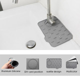 Silicone Faucet Anti-splash Drain Tray Sink Storage Mat, Color: Black Small