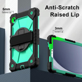 For Samsung Galaxy Tab A9 X115 Contrast Color Robot C2 Silicone Hybrid PC Tablet Case(Black Mint Green)
