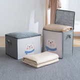 Non-woven Clothing Organization Quilt Dustproof Storage Bag, Color: Horizontal Light Blue 50x42x39cm