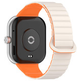 For Xiaomi Mi Band 8 Pro / Redmi Watch 4 Two Color Magnetic Silicone Watch Band(Starlight Orange)