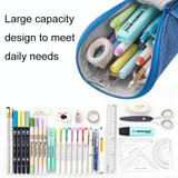 Large Capacity Upright Pencil Case Portable Office Exam Stationery Bag(Pink)