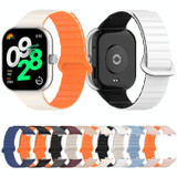 For Xiaomi Mi Band 8 Pro / Redmi Watch 4 Two Color Magnetic Silicone Watch Band(Pink Orange)