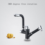 Kitchen Pull-Out Double Faucet Water Table Hot And Cold Water Faucet, Specification: Round Spray Pull