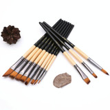 ZHU TING 18pcs /Set Two Color Nylon Bristle Paintbrush Set Painting Watercolor Brushes With Cloth Bag(Black Rod)