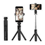 XT09 Live Cell Phone Tripod Selfie Stick Bracket Bluetooth Selfie Stick(Black)