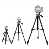 Portable Aluminum DSLR Camera Live Tripod Photography Retractable Landing Bracket, Specification: 130cm Tripod+Clip+Bag+Controller+Adaptor