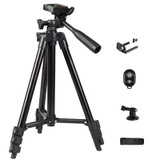 Portable Aluminum DSLR Camera Live Tripod Photography Retractable Landing Bracket, Specification: 102cm Tripod+Clip+Bag+Controller+Adaptor