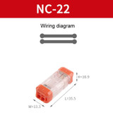 Direct Insertion Of Quick Terminal Block Wire Connector Clamps, Model: NC-22