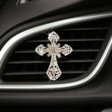 Metal Cross Car Air Outlet Decorative Aromatherapy Clip(Silver)