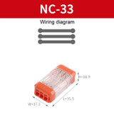 Direct Insertion Of Quick Terminal Block Wire Connector Clamps, Model: NC-33