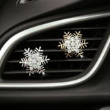 Rhinestone Metal Snowflake Car Air Vent Aromatherapy Decorative Clip(Silver)