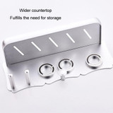 Wall Mounted Hair Dryer Holder Hole-Free Bathroom Space Aluminum Multifunctional Shelf, Style: Small With 2 Loops Black