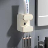 Smart Induction Toothpaste Squeezer Wall-mounted Toothbrush Holder  Without Sterilizing Beige