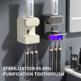 Smart Induction Toothpaste Squeezer Wall-mounted Toothbrush Holder  Without Sterilizing Beige