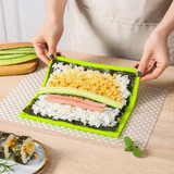 Silicone Sushi Curtain Hand Roll Mold Double-sided Kimbap Tool(Green)