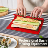 Silicone Sushi Curtain Hand Roll Mold Double-sided Kimbap Tool(Blue)