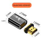 Magnetic HDTV 2.1 Female to Male Converter 8K HD Transmission Video Adapter, Color:Dark Blue