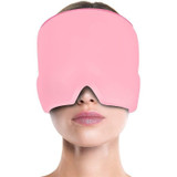 Gel Ice Hood Cooling Eye Mask Hot and Cold Compress Headband for Headache, Spec: Single-layer (Pink)