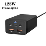 GAN 125W PD65W Dual Type-C + QC3.0 USB Multi Compatible Notebook Adapter US Plug
