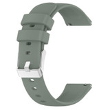 For Amazfit Pop 20mm Smooth Solid Color Silicone Watch Band(Olive Green)