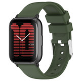 For Amazfit GTS 3 20mm Smooth Solid Color Silicone Watch Band(Army Green)